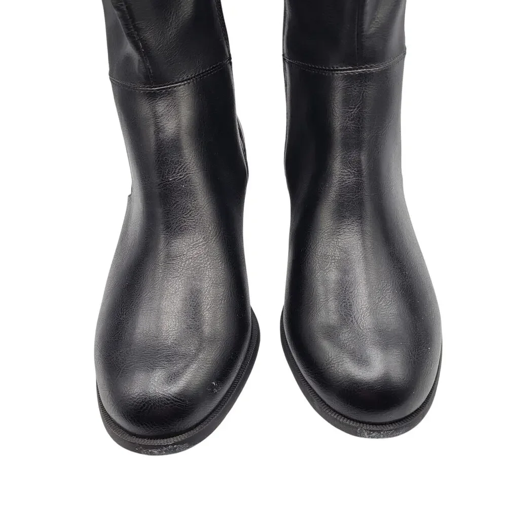 Life Stride Soft System XRipley Black Vegan Leather Riding Boots Size 8.5 W NWOT